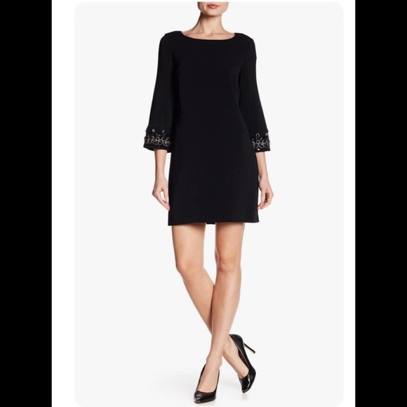 NWT Laundry beaded bell sleeve shift dress SZ 6 - Picture 1 of 7
